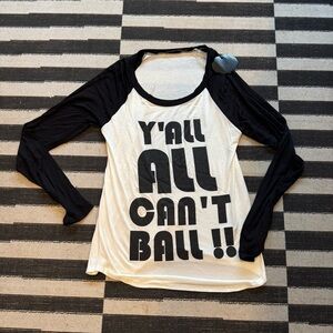 Sweet Claire Graphic Long Sleeve Tee in Black and White